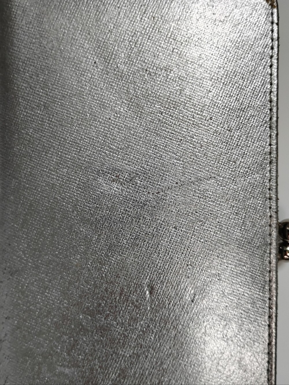 Genuine Pebbled Leather Silver Wallet Royal Blue Classic Kiss Clasp - Picture 4 of 9
